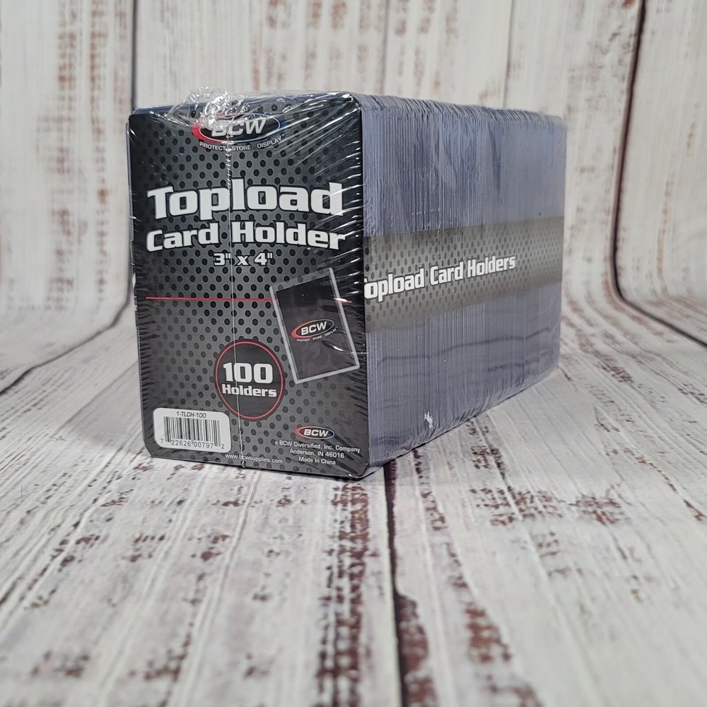 Trading Card Sleeves Hard Plastic Topload‎ Clear Case Holder 100 Baseball Cards